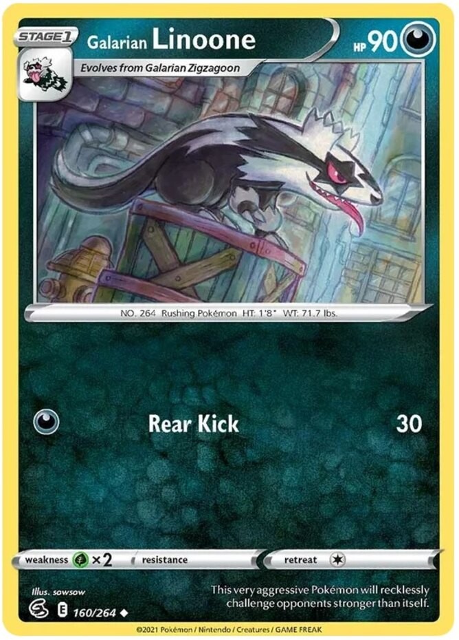 Galarian Linoone – 160/264 – Uncommon – Near Mint