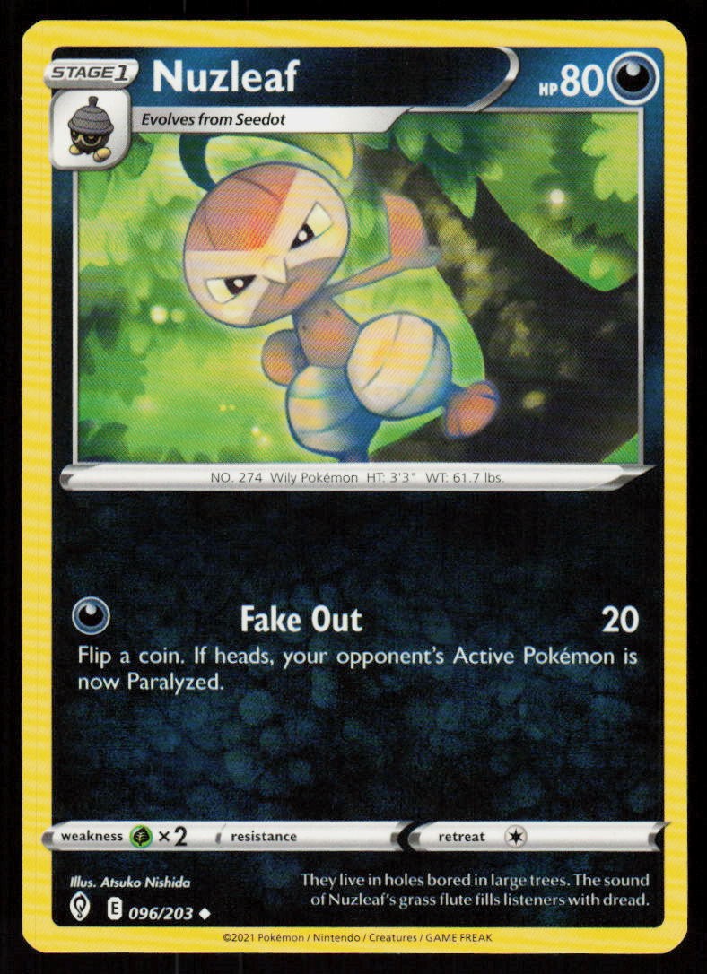 Nuzleaf 096/203 Uncommon Evolving Skies Pokemon Near Mint