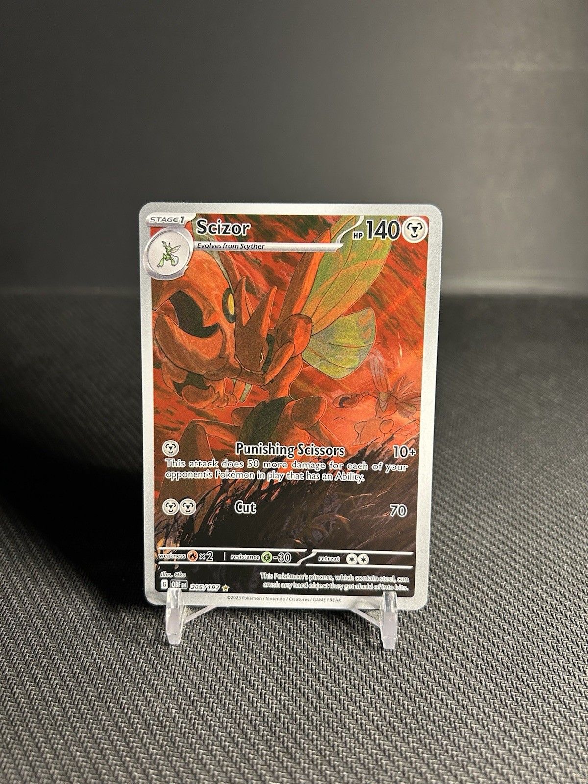 Pokémon TCG Scizor 205/197 Obsidian Flames Illustration Rare LP