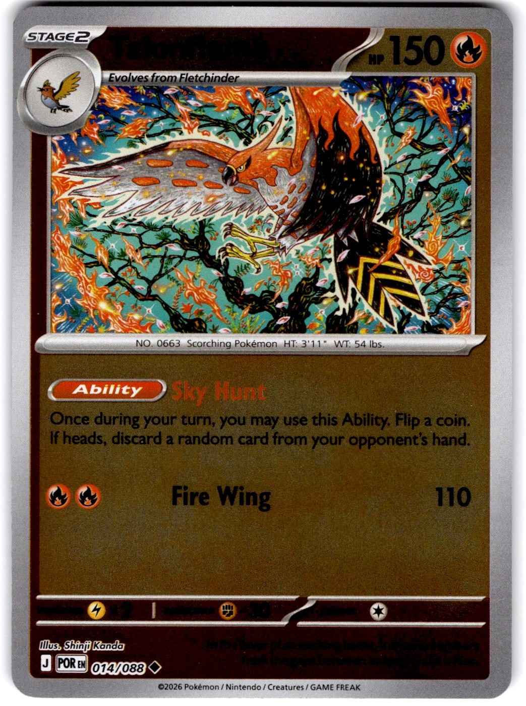 Pokemon Talonflame Perfect Order 14/88 Reverse Holo Near Mint English