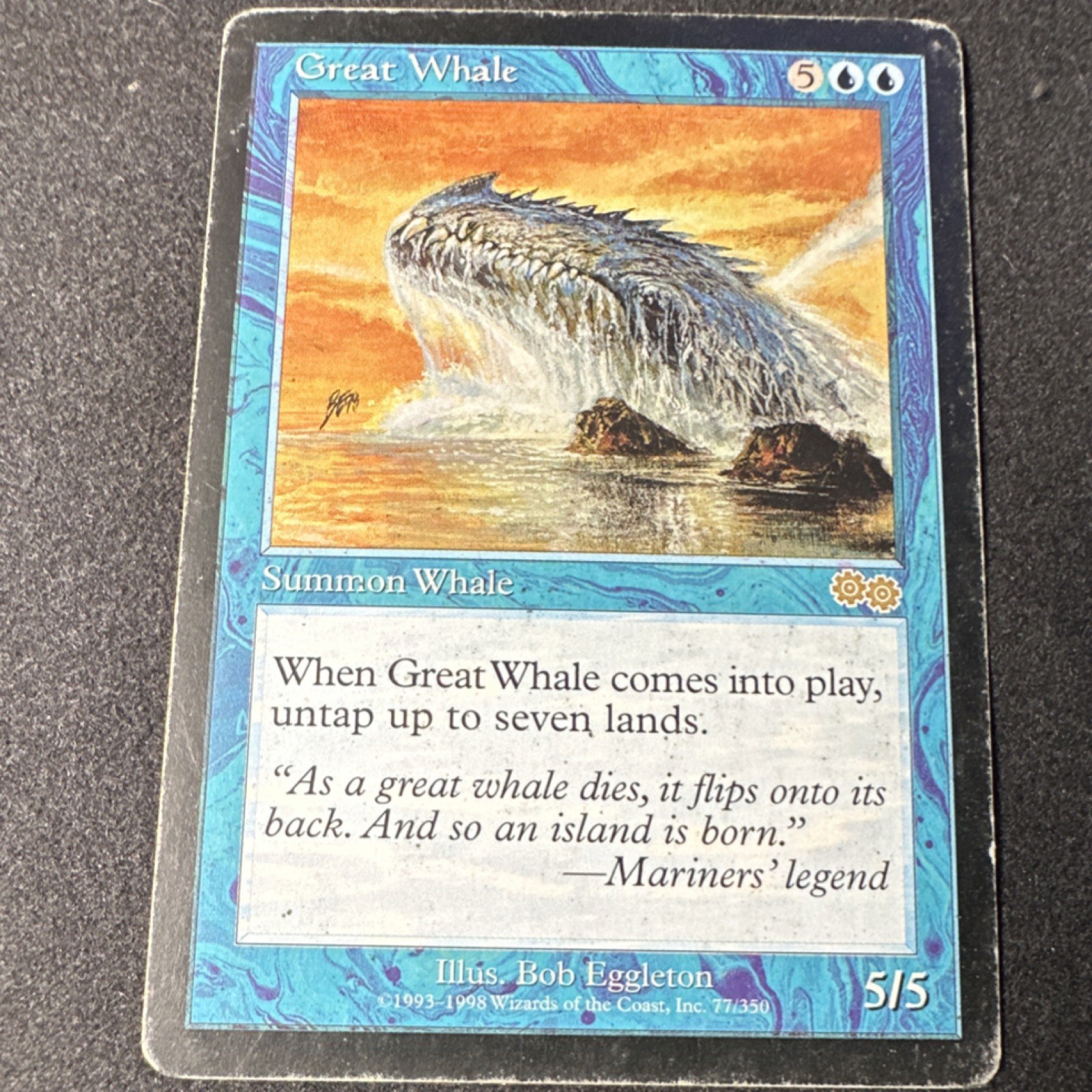 Great Whale Urza’s Saga Regular Creature Blue Rare Bob Eggleton