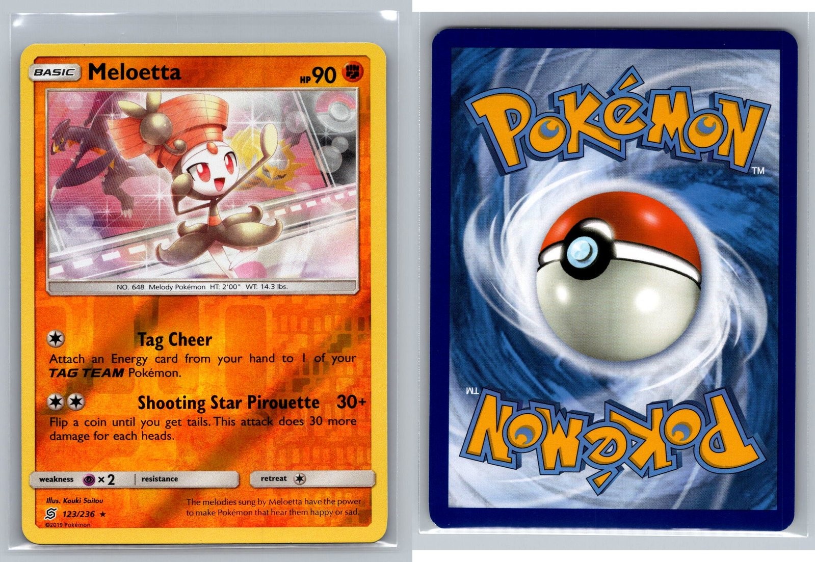 Meloetta 123/236 Rare Reverse Holo Unified Minds Pokémon TCG LP