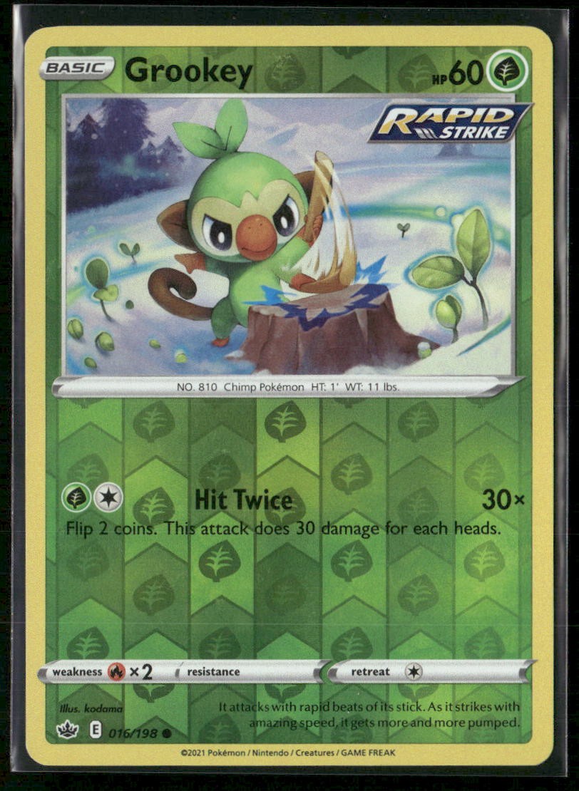 Grookey SWSH06: Chilling Reign 016/198 Reverse Holo NM