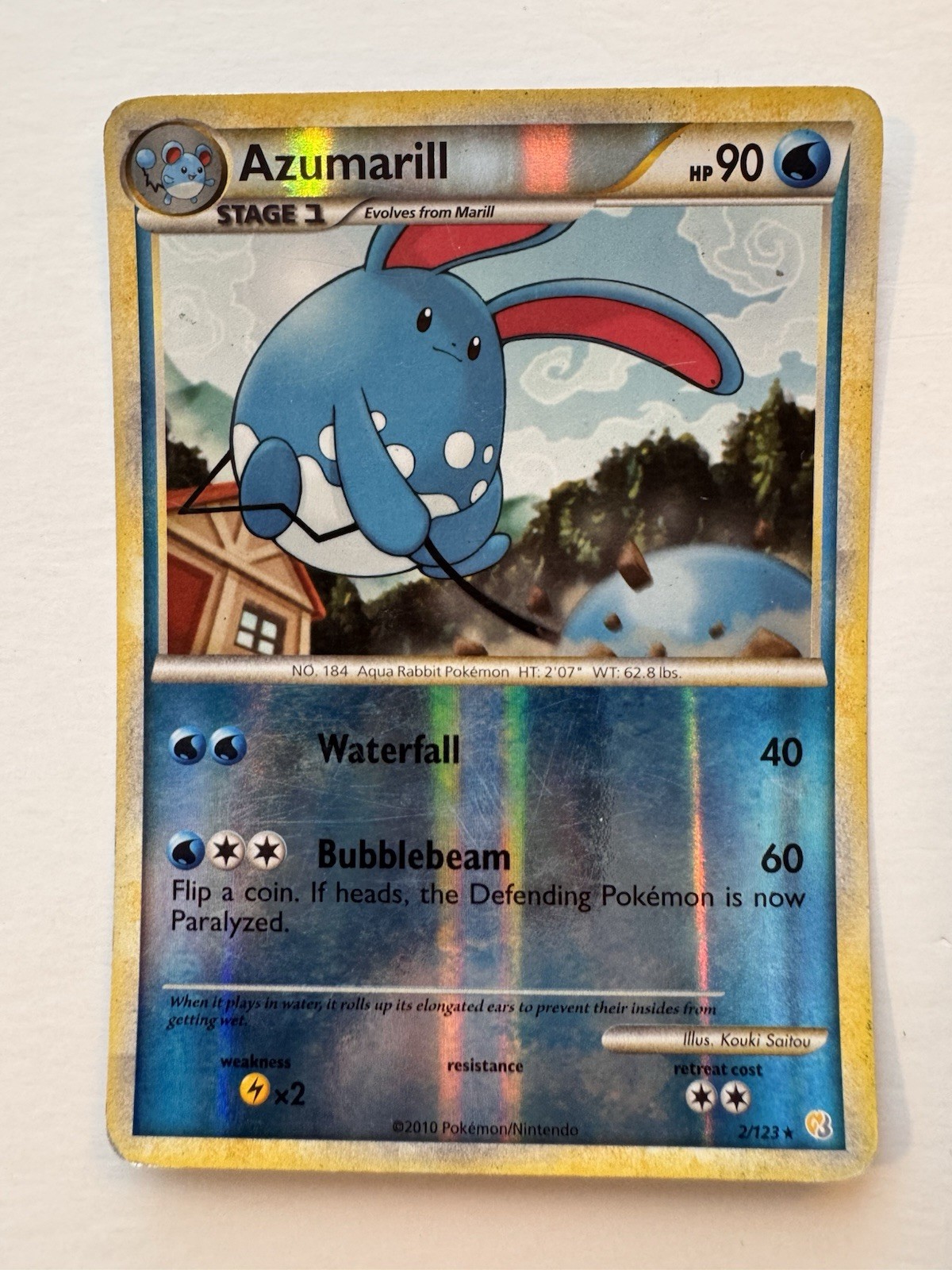 Azumarill 2/123 Heartgold & Soulsilver Reverse Holo