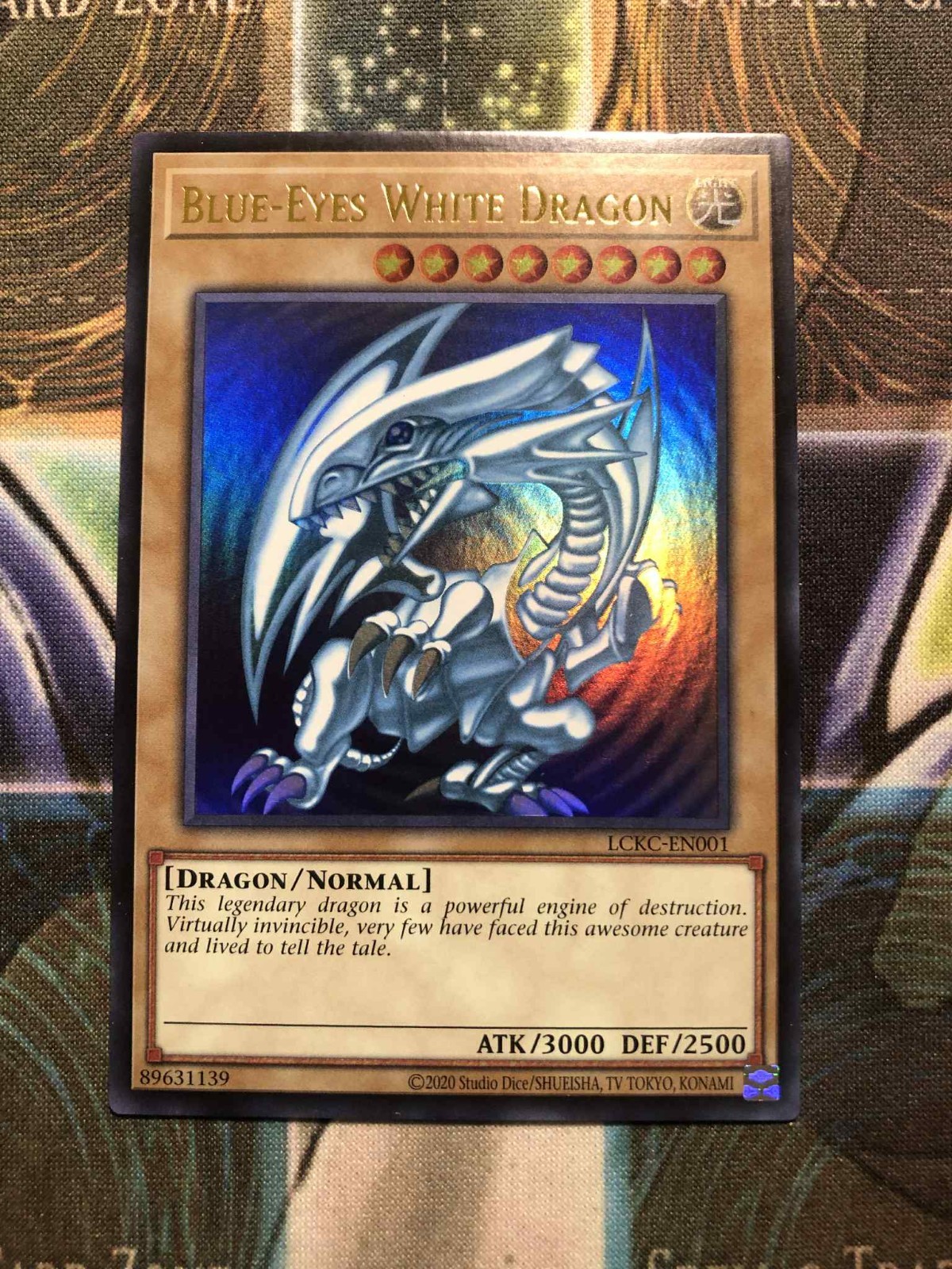 * BLUE-EYES WHITE DRAGON * 🔥 ULTRA RARE HOLOGRAPHIC (ORIGINAL ART) 🔥 YUGIOH!