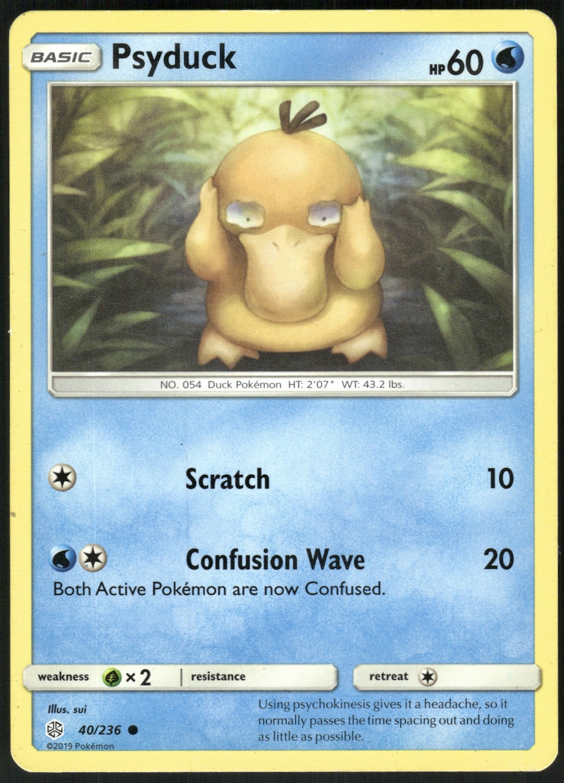 Psyduck #40/236 SM – Cosmic Eclipse Moderately played – Pokemon Card