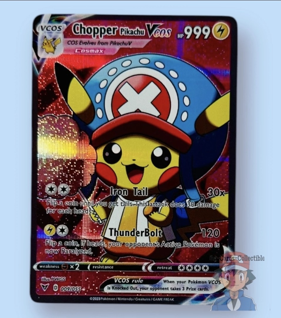 Pikachu One Piece Chopper Cosplay Cute Doujin ACG HOLO Card – Near Mint C.