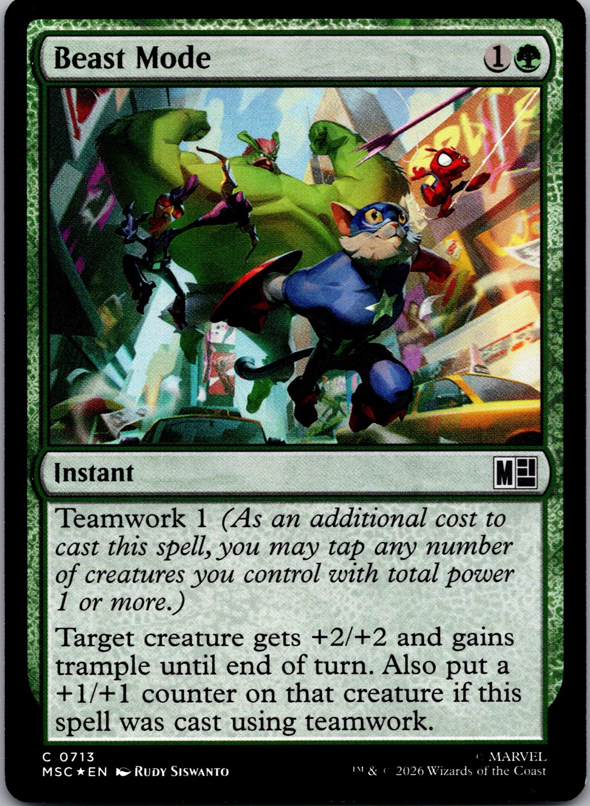 Beast Mode Foil C Commander: Marvel Super Heroes 713 NM