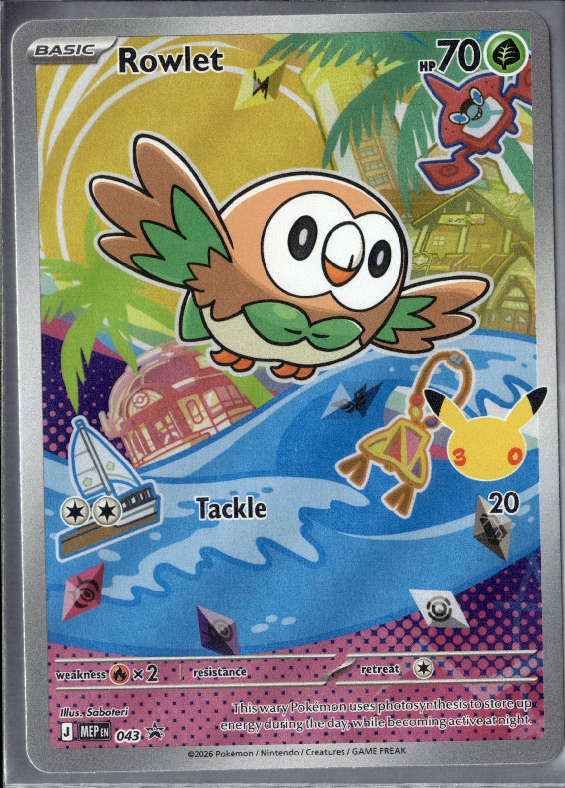 Rowlet Full Art Black Star Promo 43 Pokemon Mega Evolution NM TCG