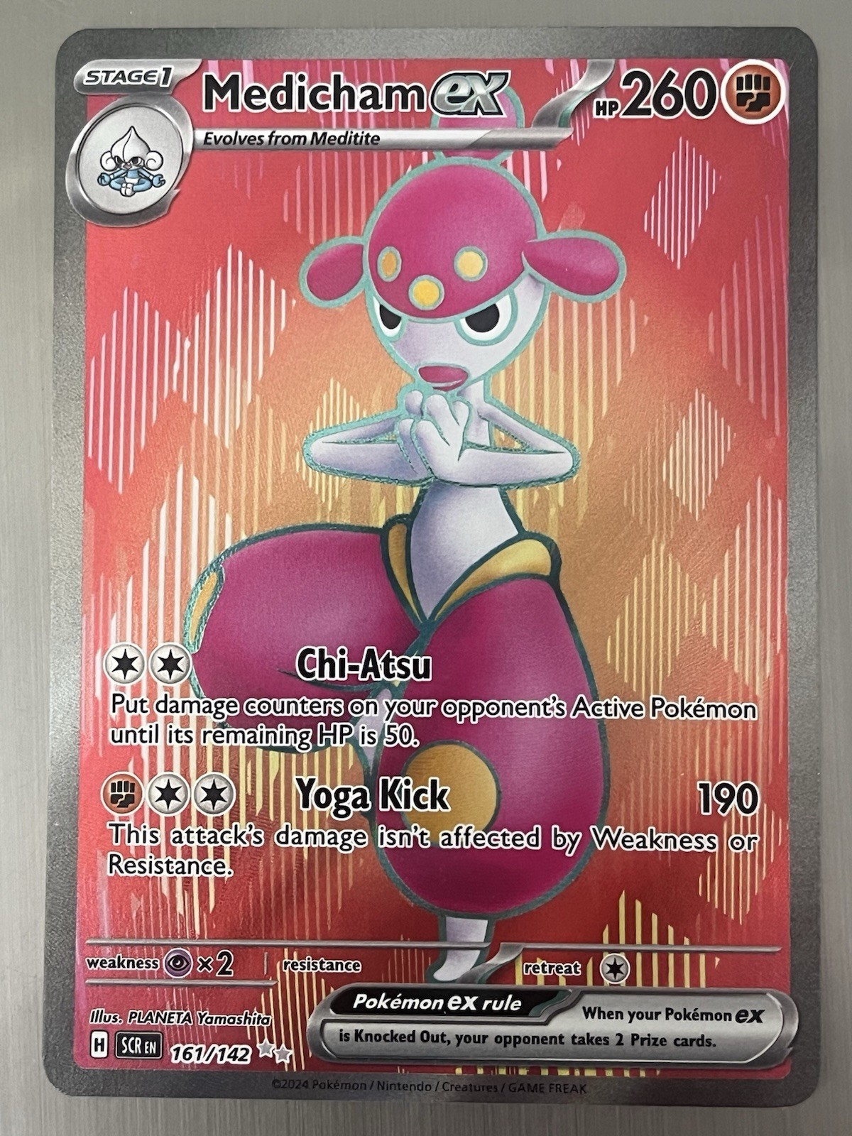 Medicham ex 161/142 SCR Stellar Crown 2024 Pokemon Card Ultra Rare Full Art NM