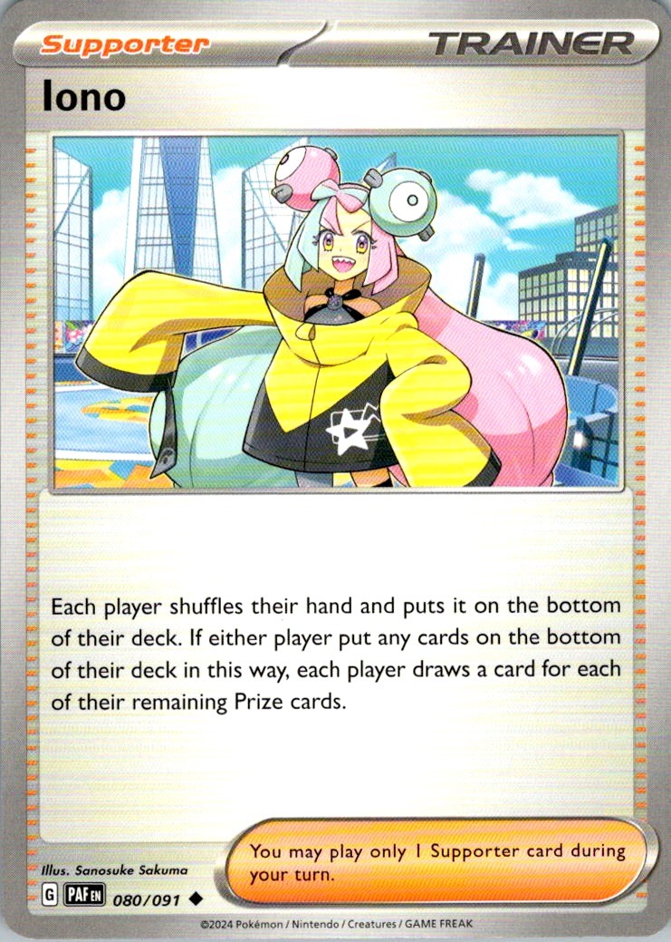 Iono Uncommon SV: Paldean Fates 080/091 NM Sanosuke Sakuma