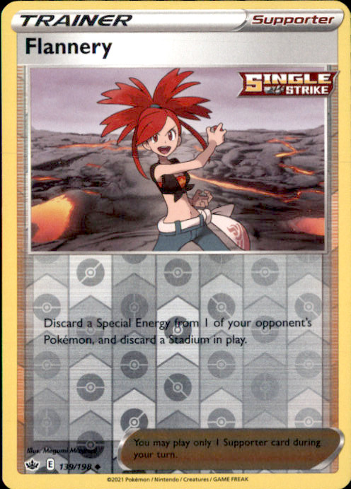 Flannery Reverse Holo Uncommon SWSH06: Chilling Reign 139/198 NM Megumi Mizutani