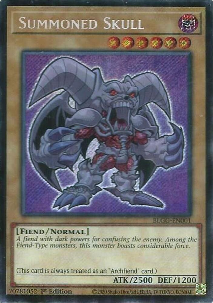 *** SUMMONED SKULL *** 1ST EDITION SECRET RARE (CHIBI) BLGG-EN001 YUGIOH!