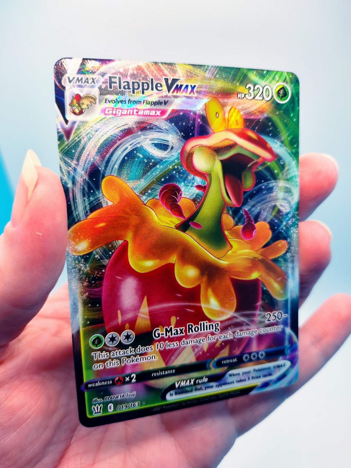 Flapple Vmax 019/163 Full Art Holo Ultra Rare Pokemon NM Fresh Pull