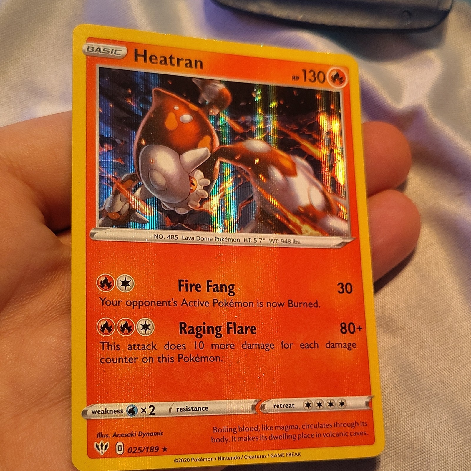 Pokemon Heatran Darkness Ablaze 025/189 Holo Rare 130 HP English 2020