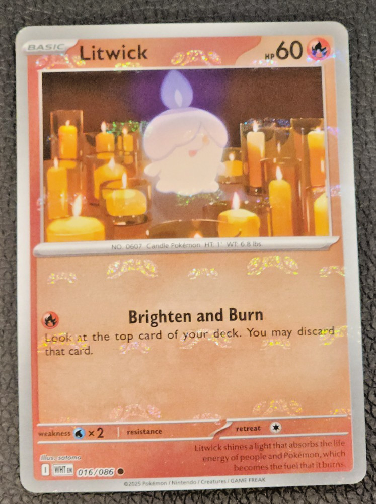 Pokémon TCG – Litwick – 016/086 – Masterball Holo – SV11W White Flare MINT
