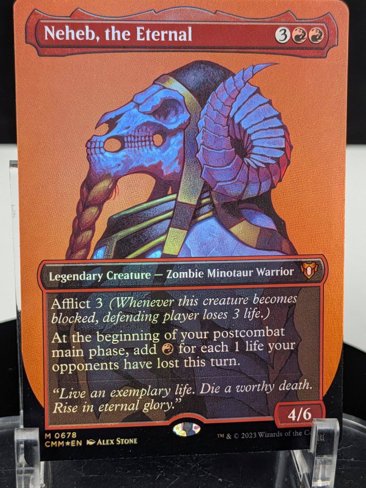 MTG Neheb the Eternal BORDERLESS PROFILE FOIL NM Commander Masters CMM #0678