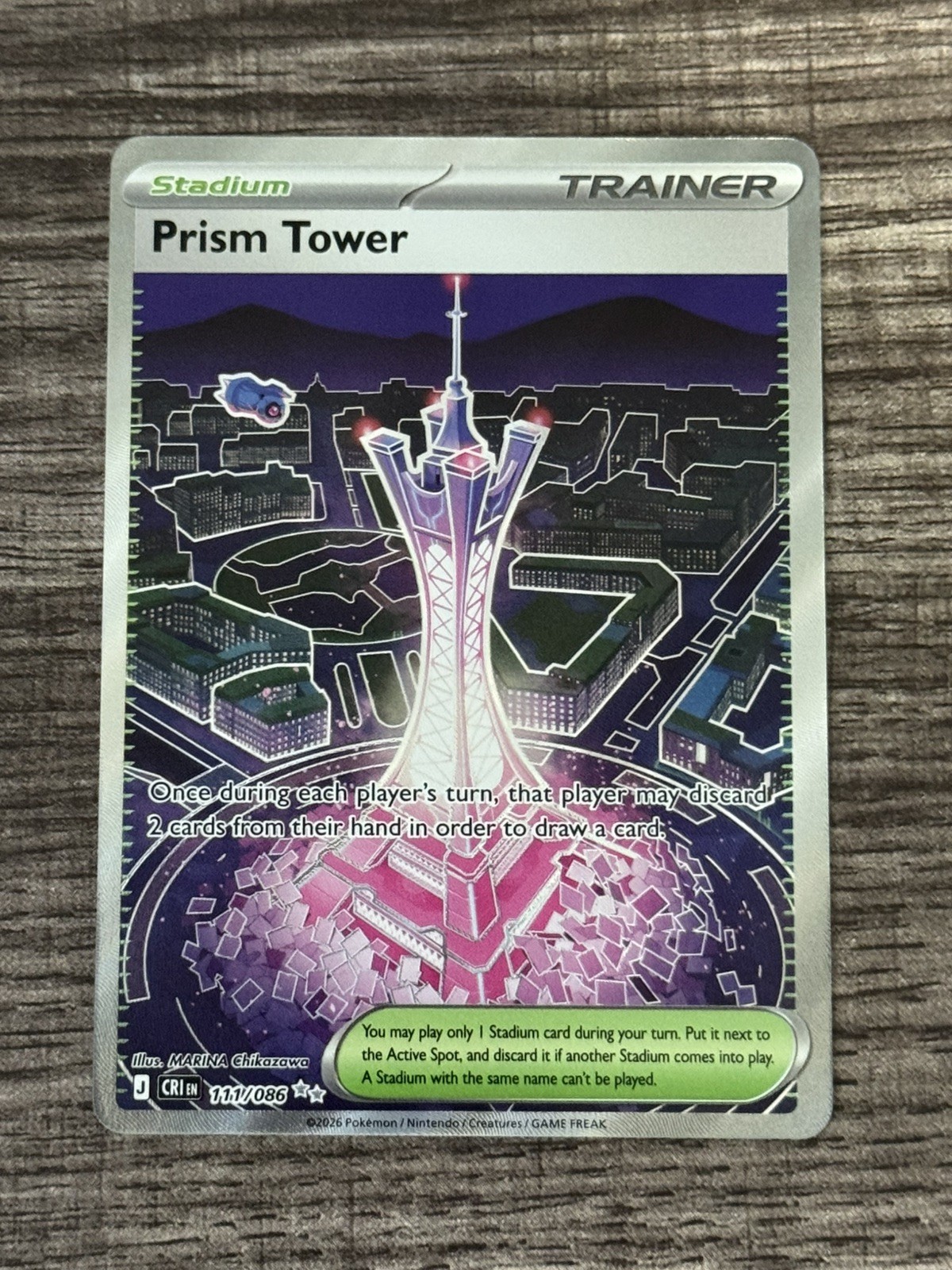 Pokémon TCG Prism Tower Secret Rare 111/086 Chaos Rising NM