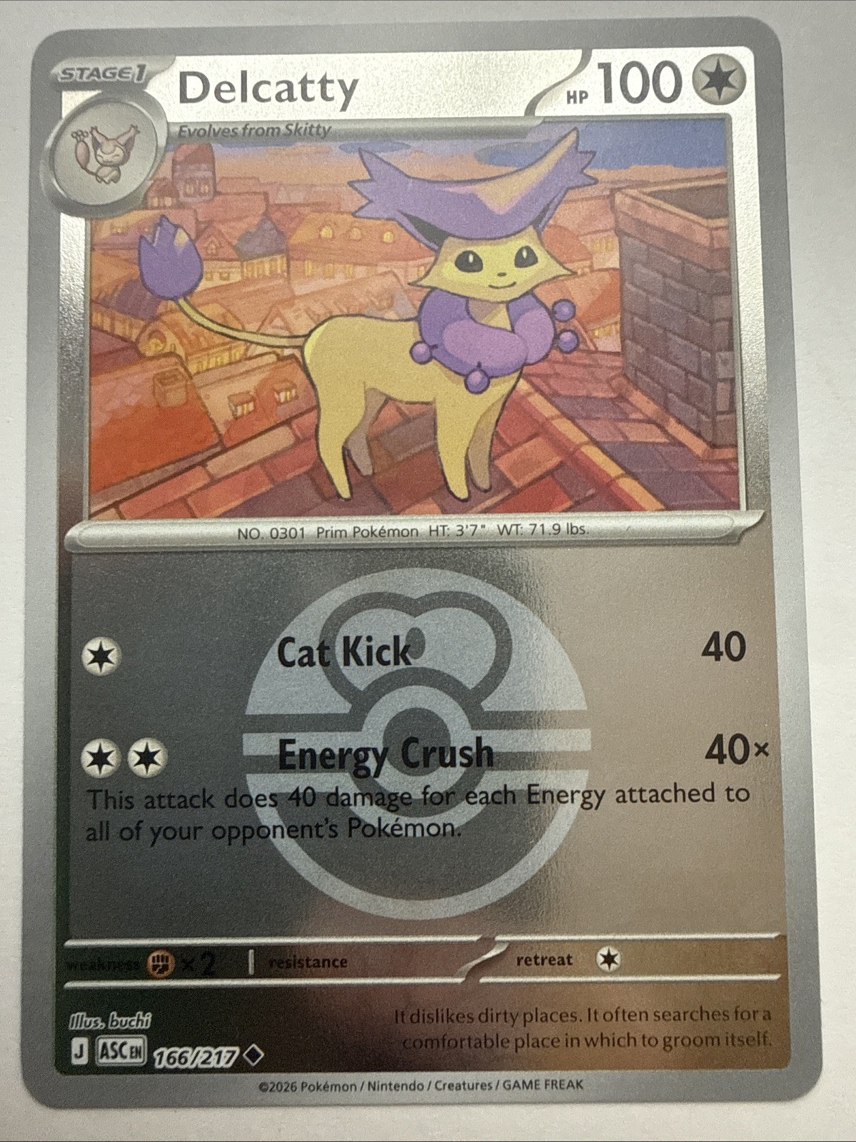 Delcatty (Love Ball) 166/217 Me: Ascended Heroes Reverse Holo