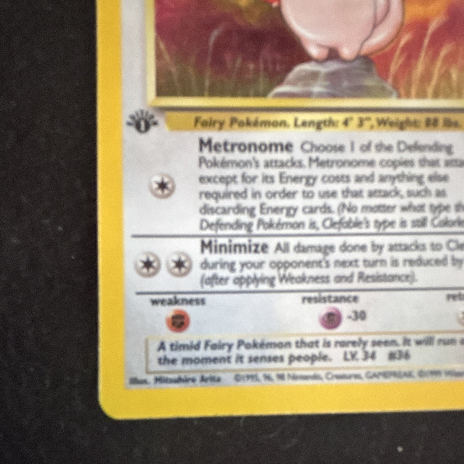 Pokemon TCG WOTC Clefable 01/64 Jungle 1st Ed Holo Rare 70 HP 1999