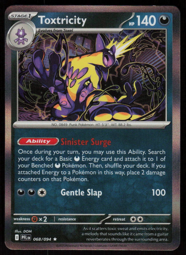 Toxtricity 068/094 Rare Phantasmal Flames Pokemon Holo Near Mint