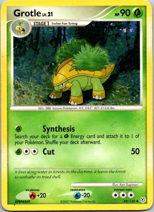 Grotle 49/130 Uncommon Diamond & Pearl Pokemon Heavily Played