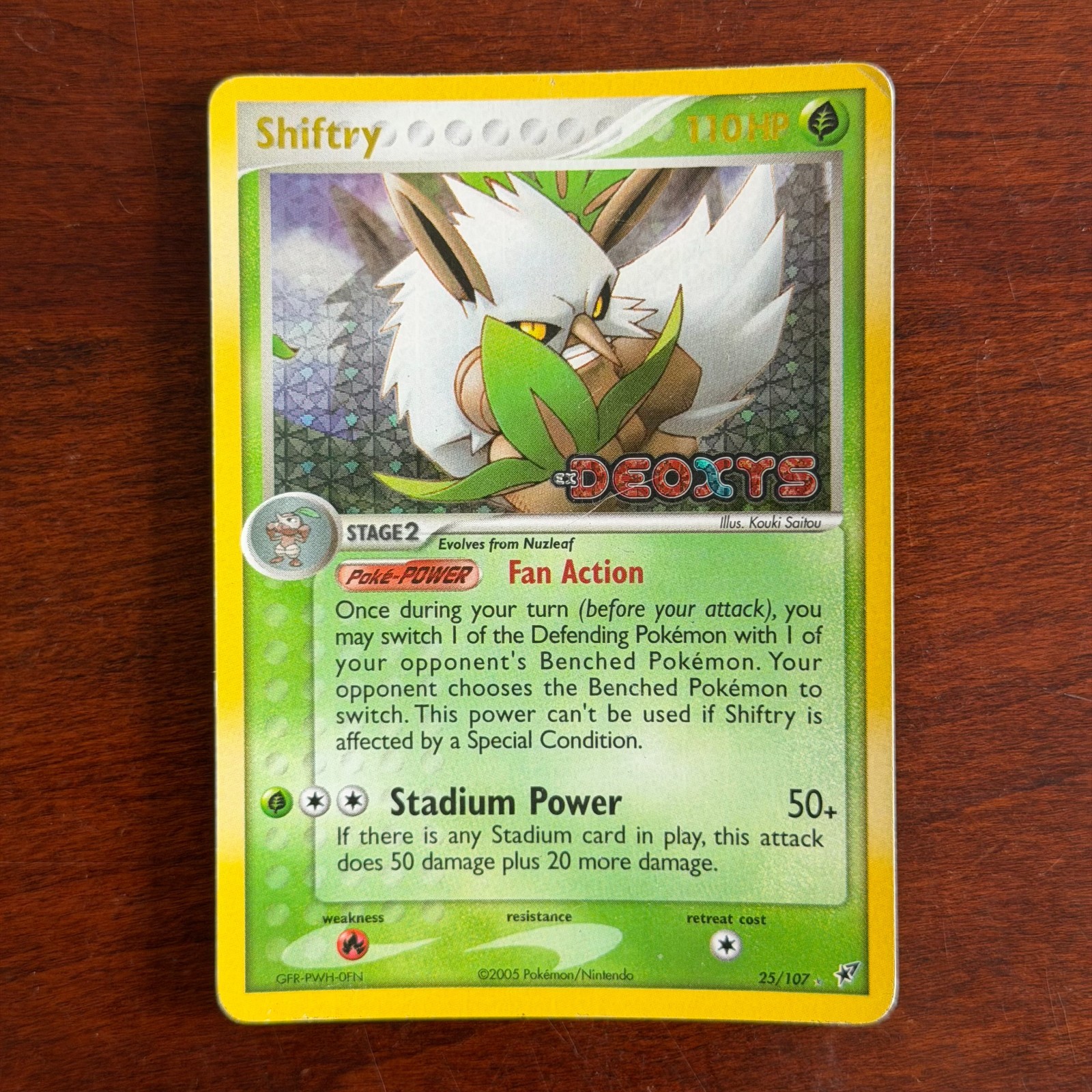 Shiftry 25/107 Reverse Holo Rare EX Deoxys Pokemon Card