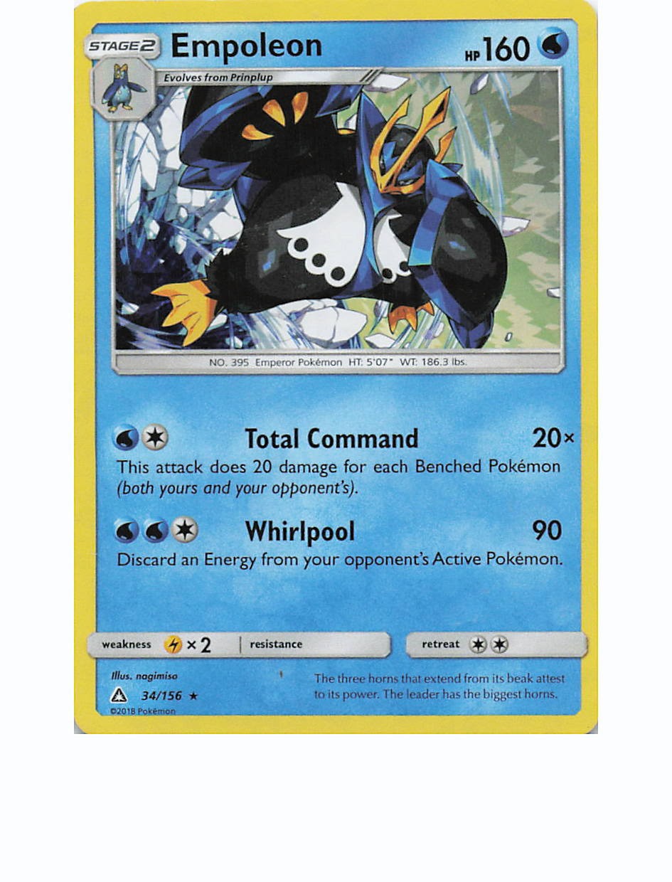 EMPOLEON 34/156 Rare ULTRA PRISM Pokemon Near Mint