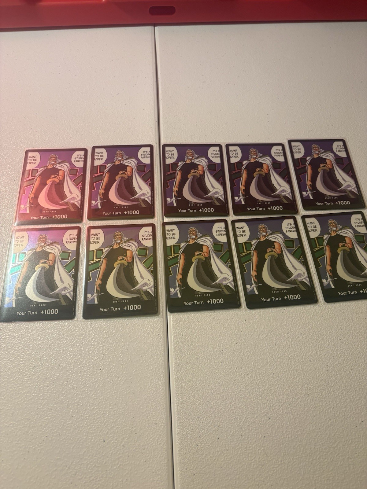 One Piece Tcg Don!! Card Silvers Rayleigh OP12 English FOIL Playset (10x)