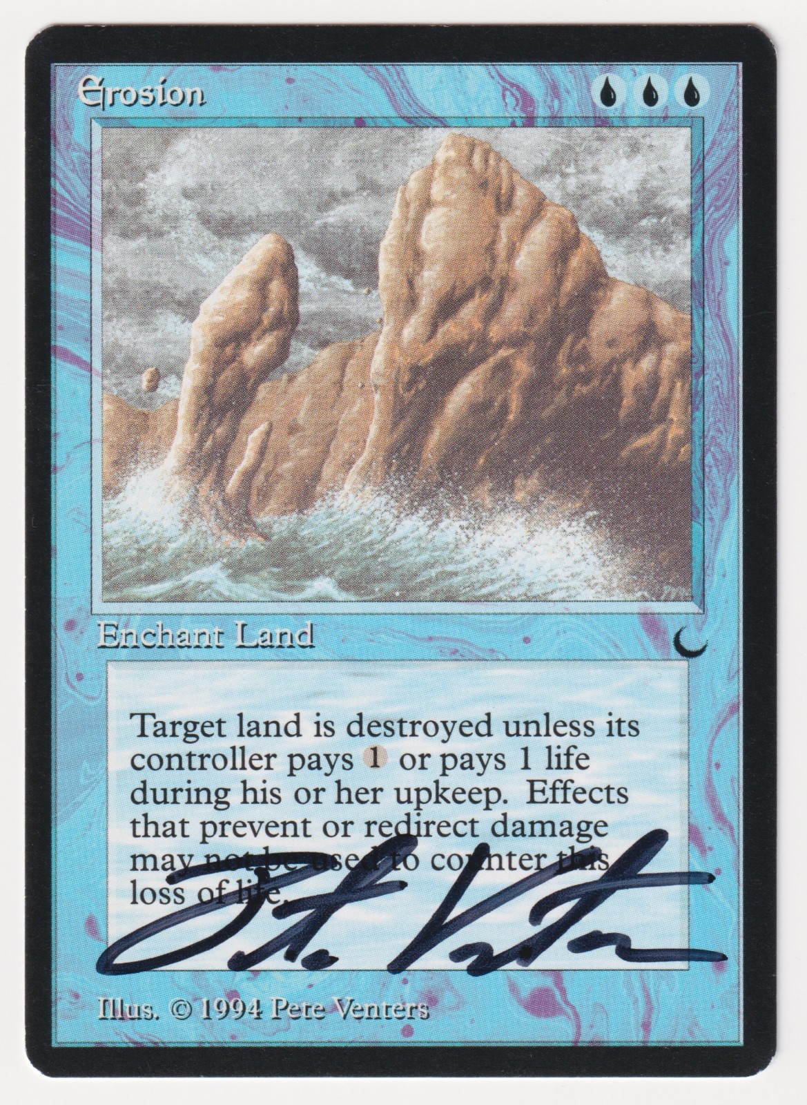 Signed Erosion Proof LP The Dark Artist Pete Venters 1994 MTG Magic AP Vintage!