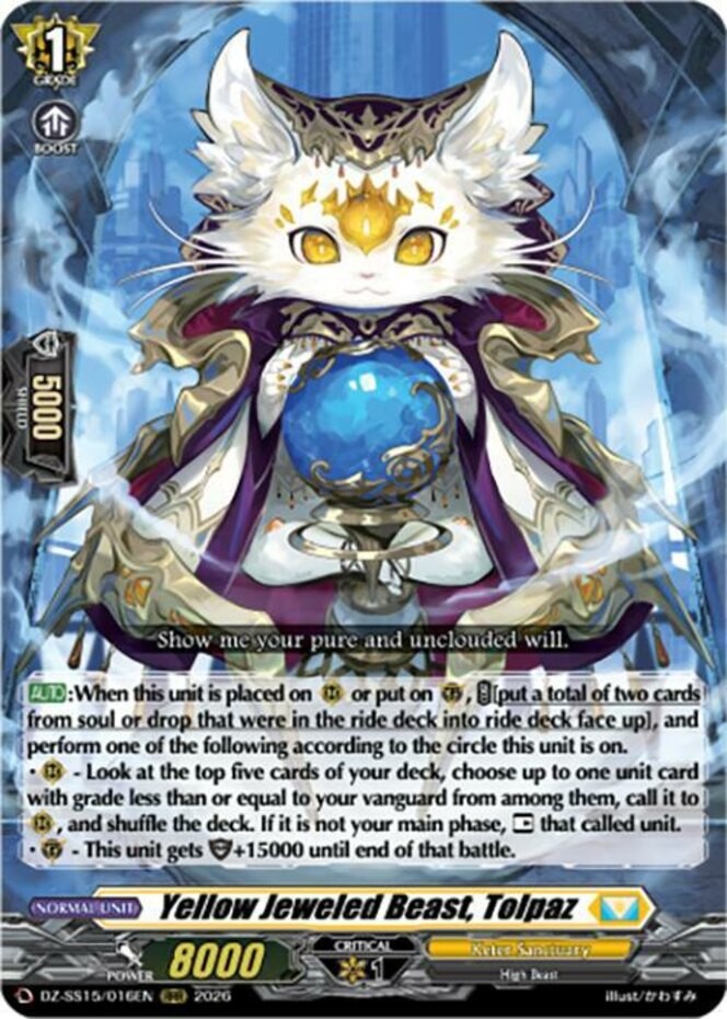 x1 Yellow Jeweled Beast, Tolpaz – DZ-SS15/016EN – RRR CFV M/NM