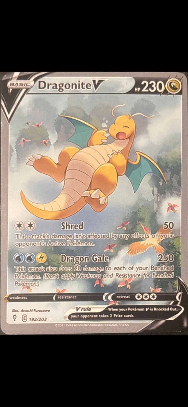 Dragonite V (Alternate Full Art) Pokemon • Evolving Skies 192/203 • Ultra Rare •