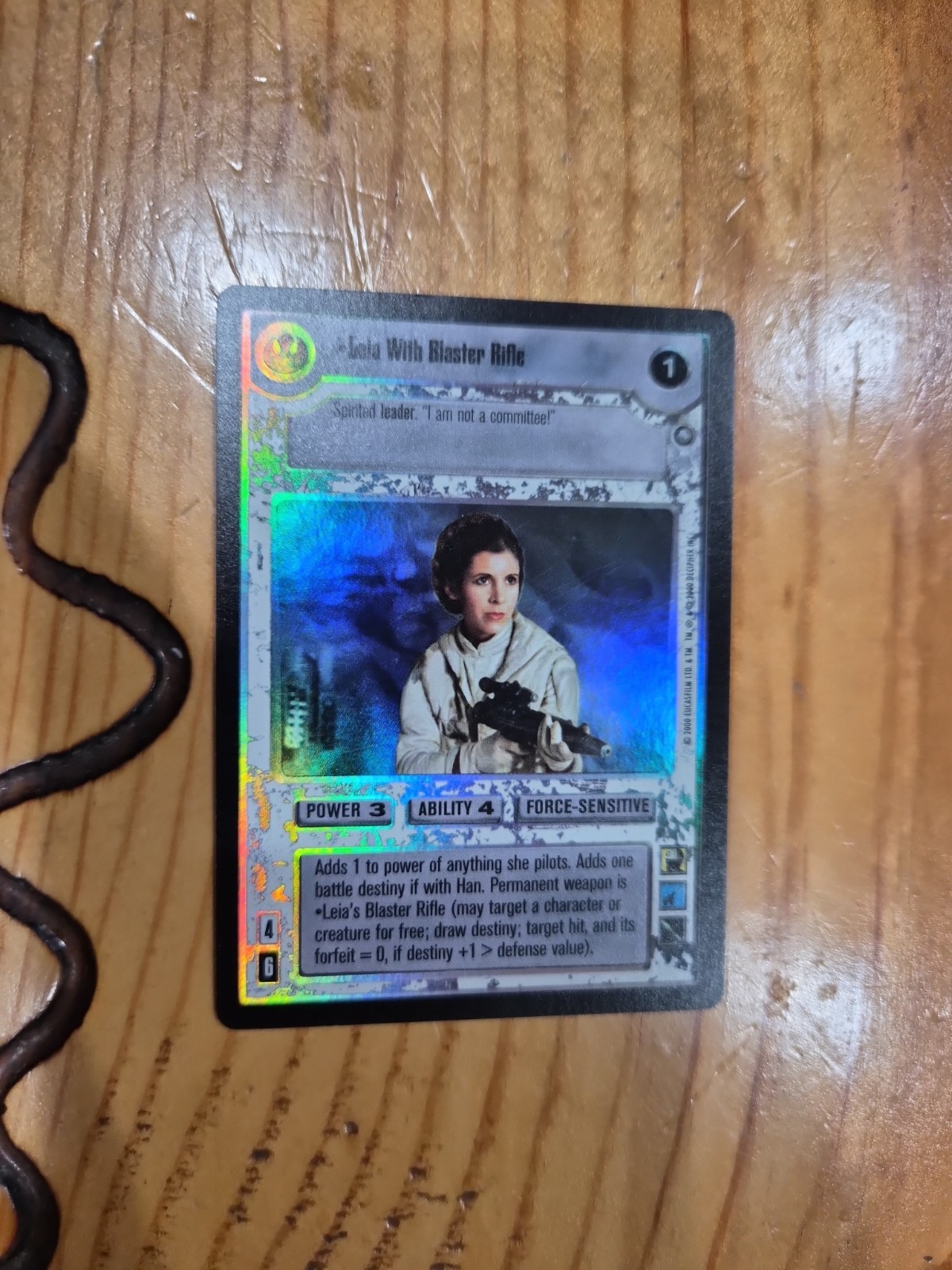 Star Wars CCG Leia With Blaster RifleReflections II Foil Box Topper NM
