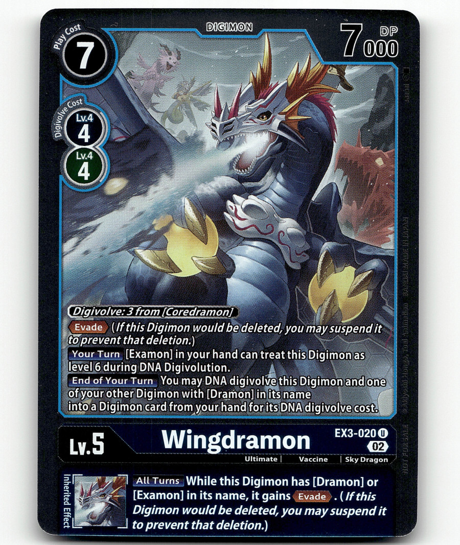 Digimon Wingdramon (Box Topper) Draconic Roar EX3-020 U