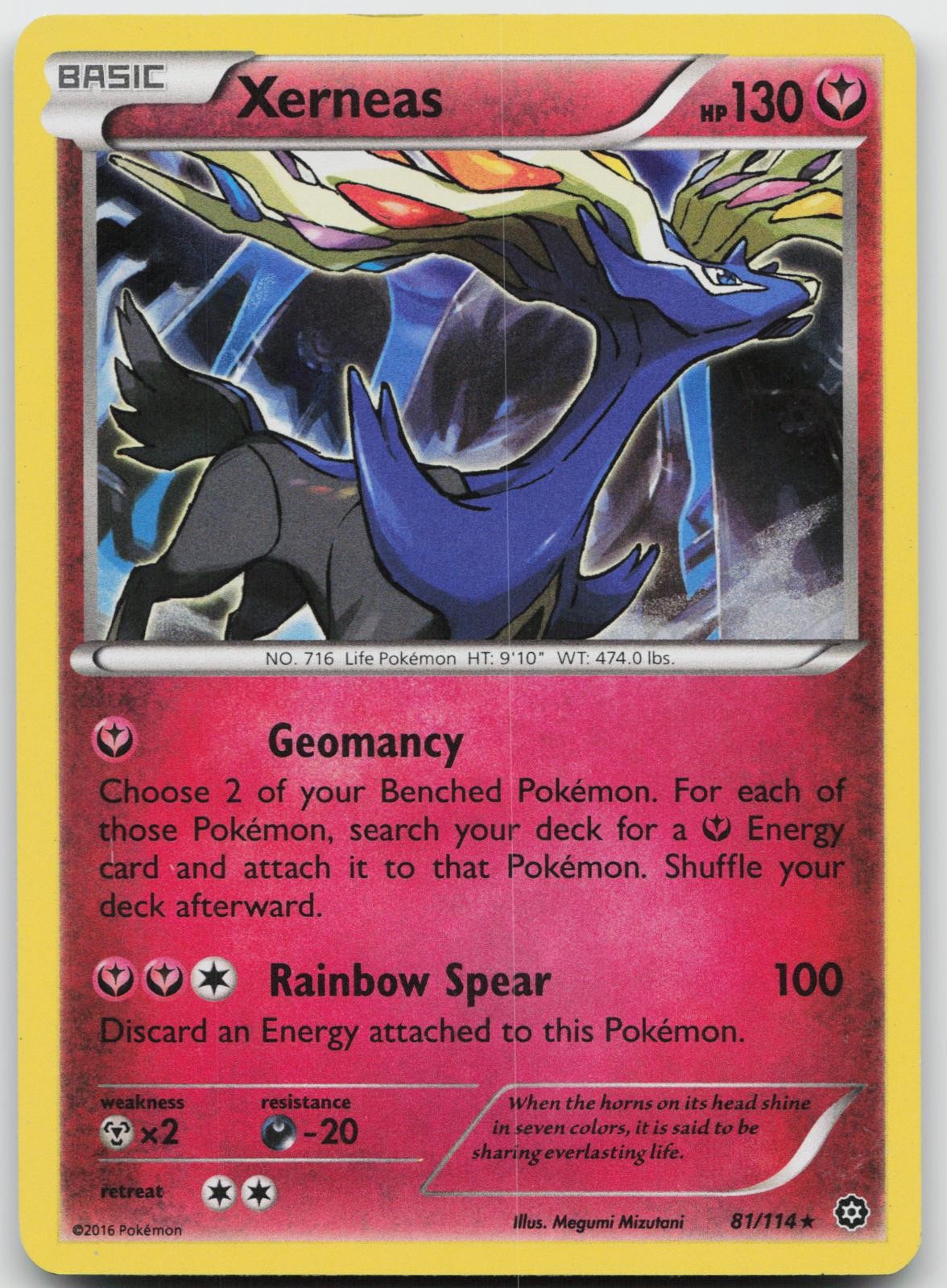 Xerneas 81/114 Holo Rare Steam Siege Pokemon Lightly Played