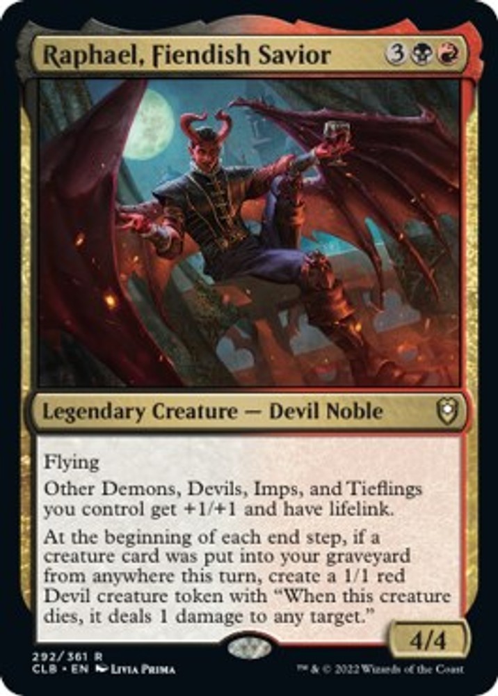 NM – Raphael, Fiendish Savior [CLB – 292] Commander Legends: Battle for Baldu…