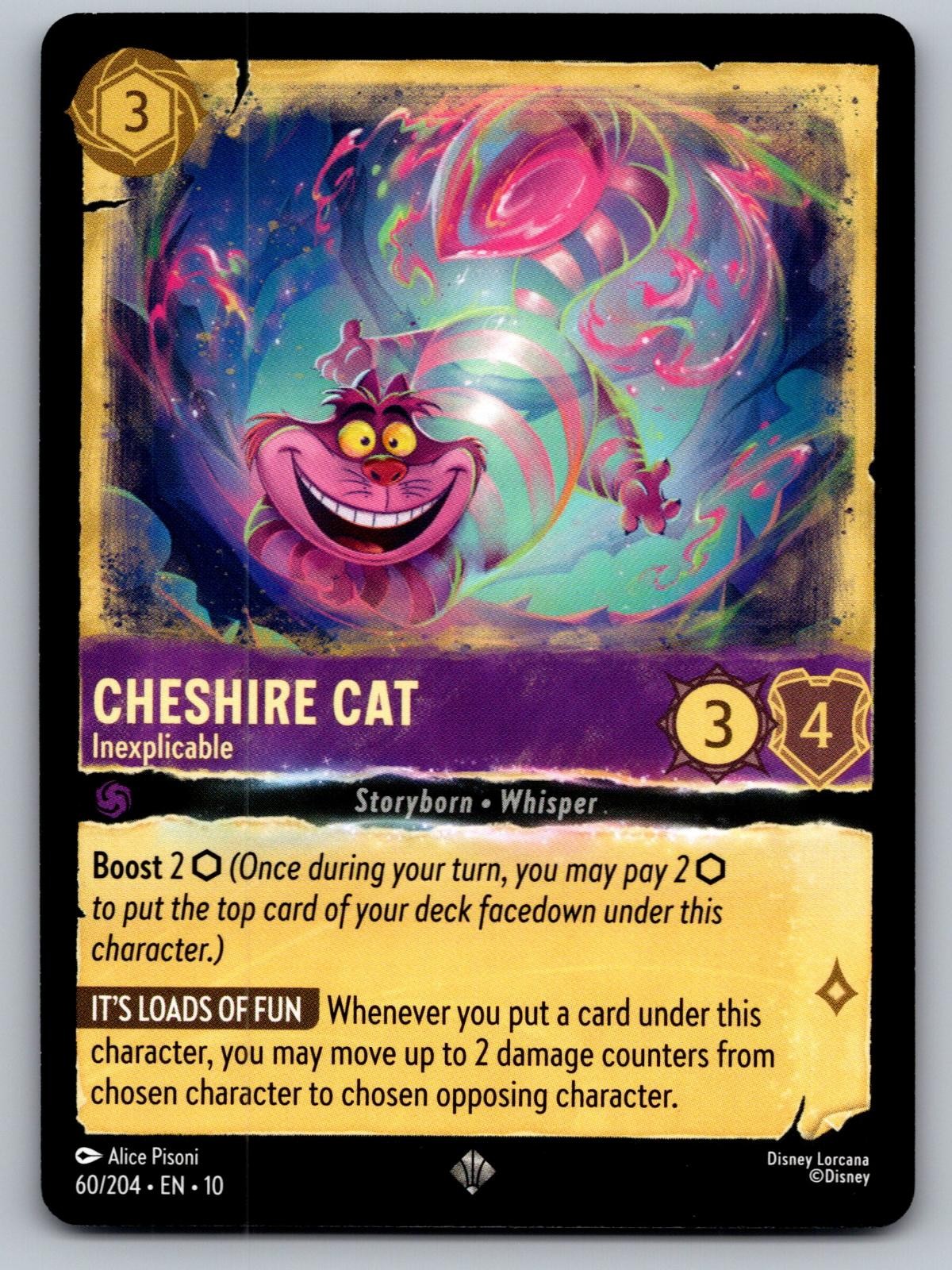 Cheshire Cat – Inexplicable 60/204 Super Rare Whispers in the Well Lorcana NM