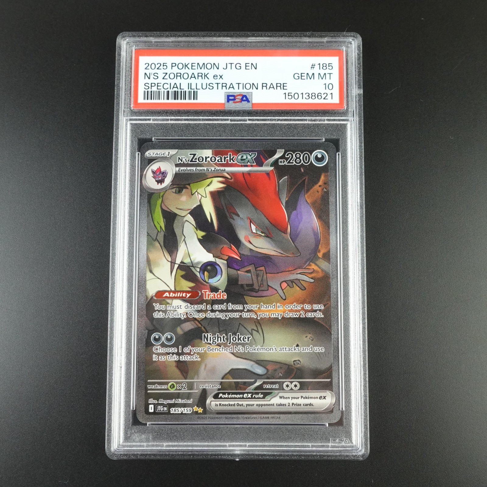 PSA 10 N’s Zoroark ex 185/159 Pokemon Journey Together Graded Card