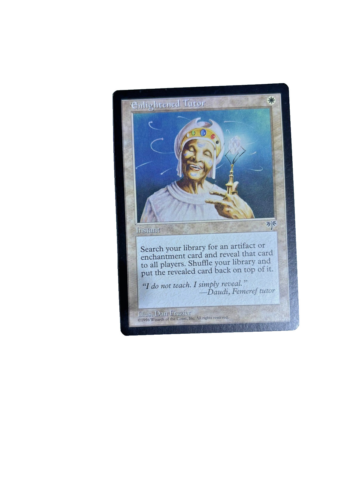 Enlightened Tutor, Mirage MTG. NM, U, White. Power Commander Card. Instant.