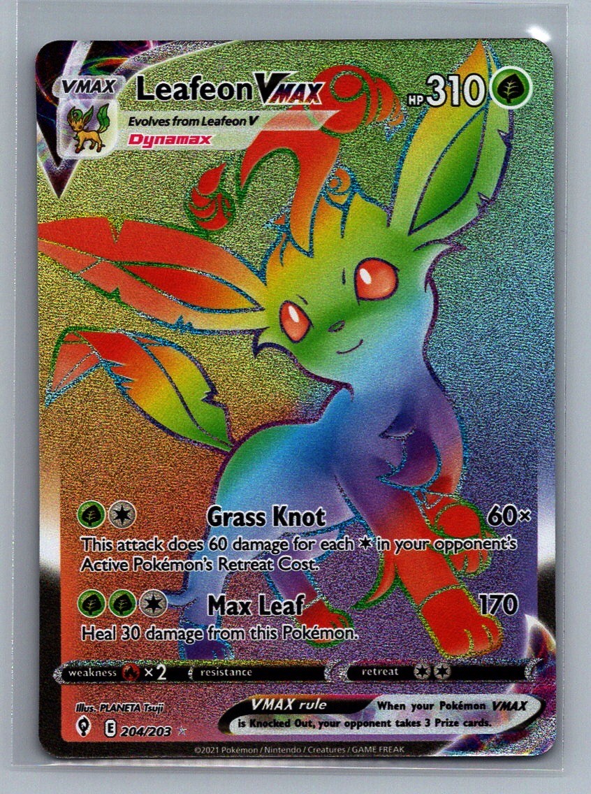 Leafeon VMAX #204/203 Holo Evolving Skies (PLANETA Tsuji) Pokemon Card – NM
