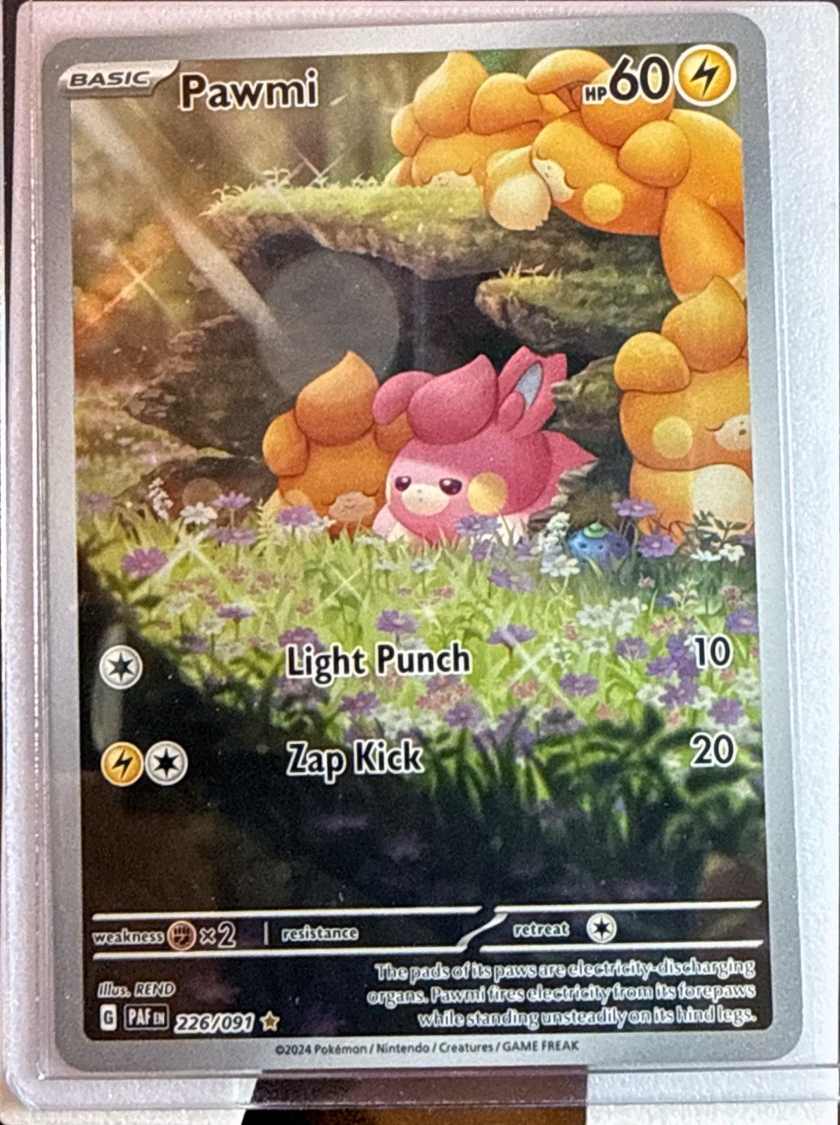Pawmi 226/091 Illustration Rare Paldean Fates Pokemon NM/M PAF