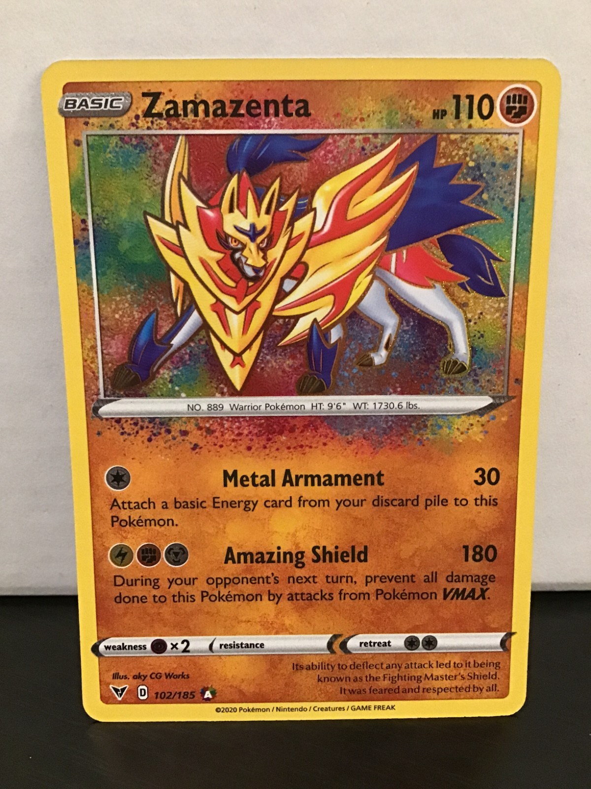Zamazenta Pokemon Vivid Voltage Amazing Rare Holo 102/185