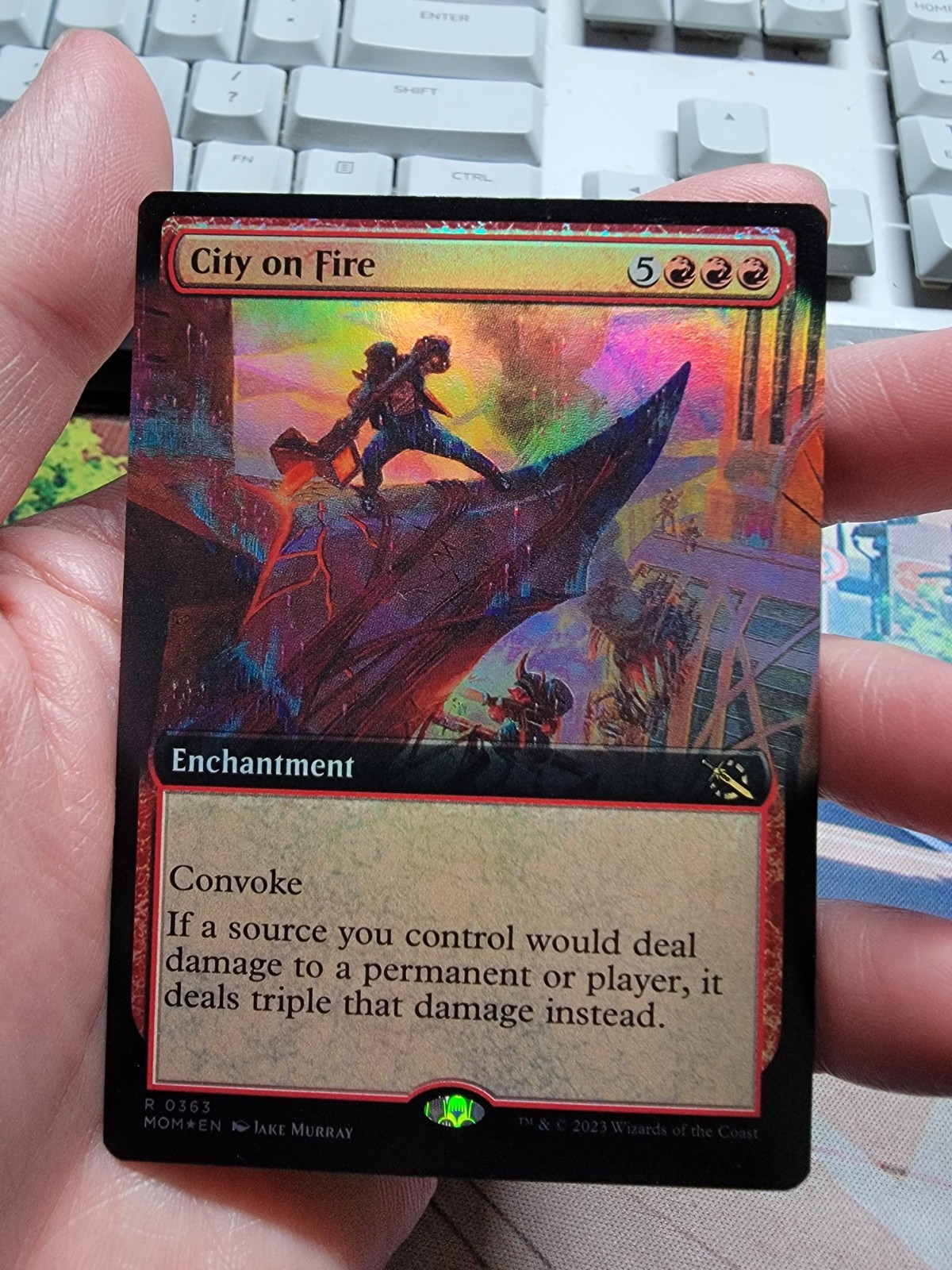 City on Fire (Extended Art) – March of the Machine – Foil – MOM – NM – MTG