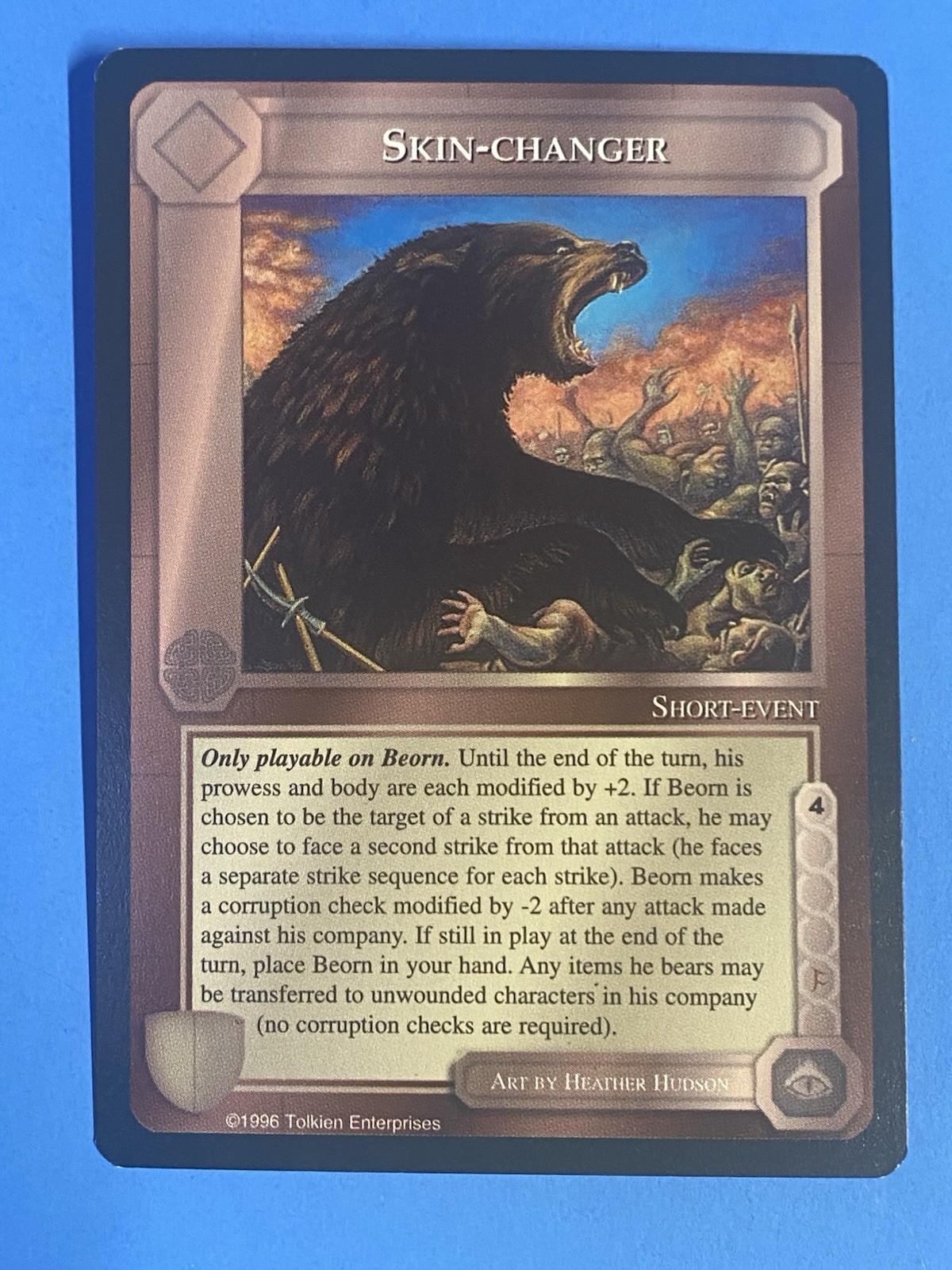 SKIN-CHANGER Middle Earth CCG 1996 NON PLAYED BLACK BORDER