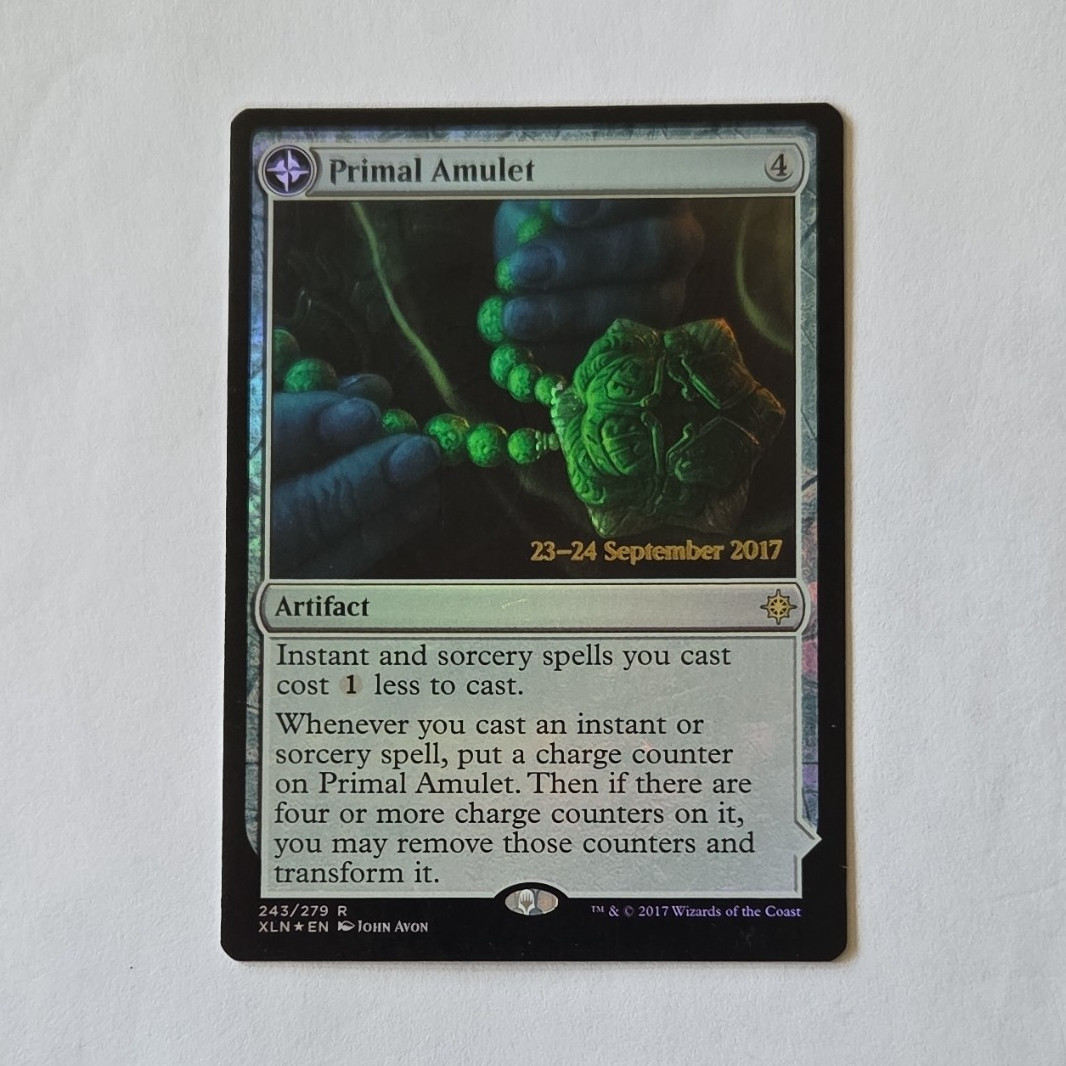 Primal Amulet Foil Prerelease Stamped Artifact Ixalan