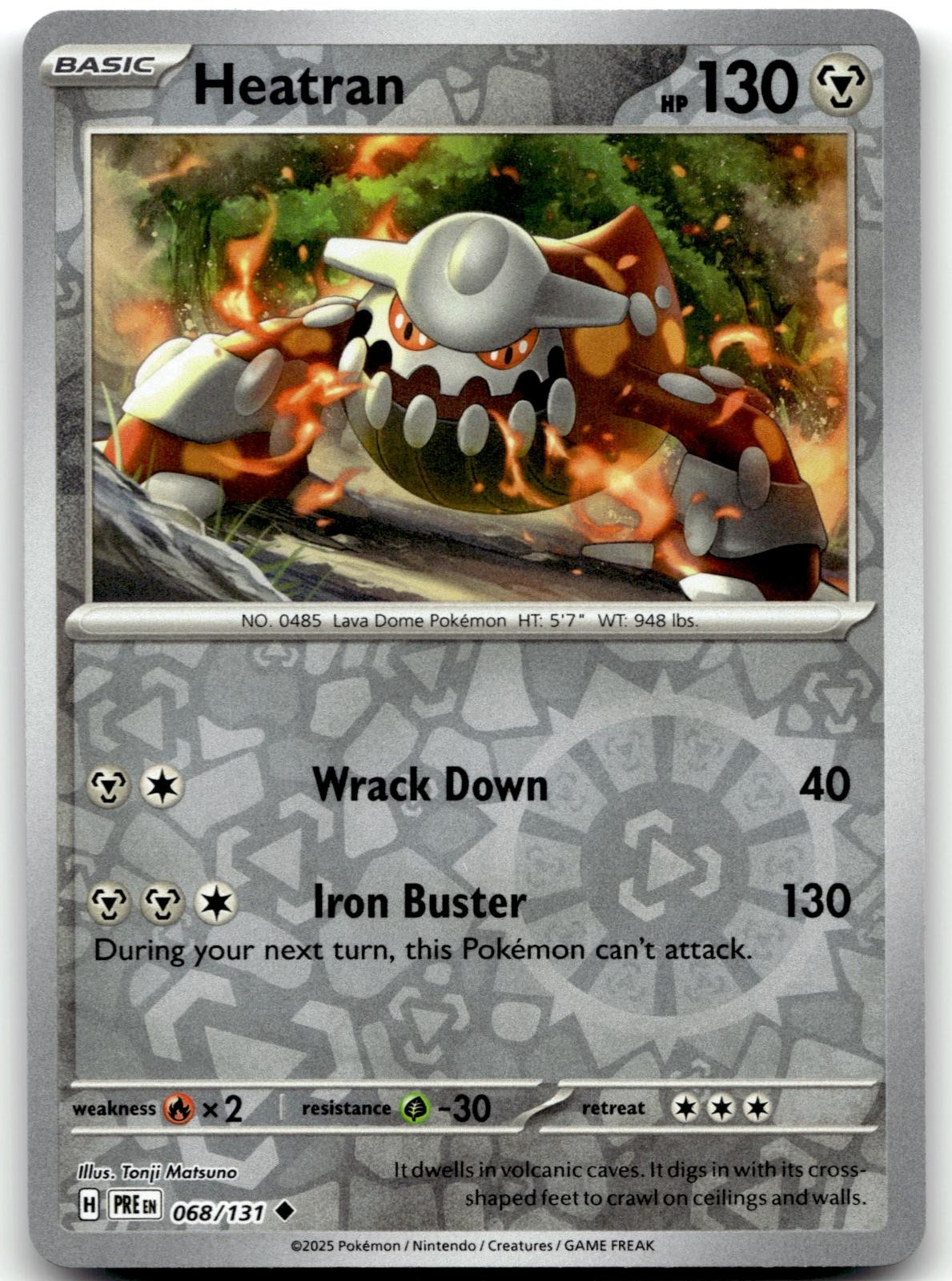 Heatran 068/131 Prismatic Evolutions Pokemon Tonji Matsuno Reverse Holo NM