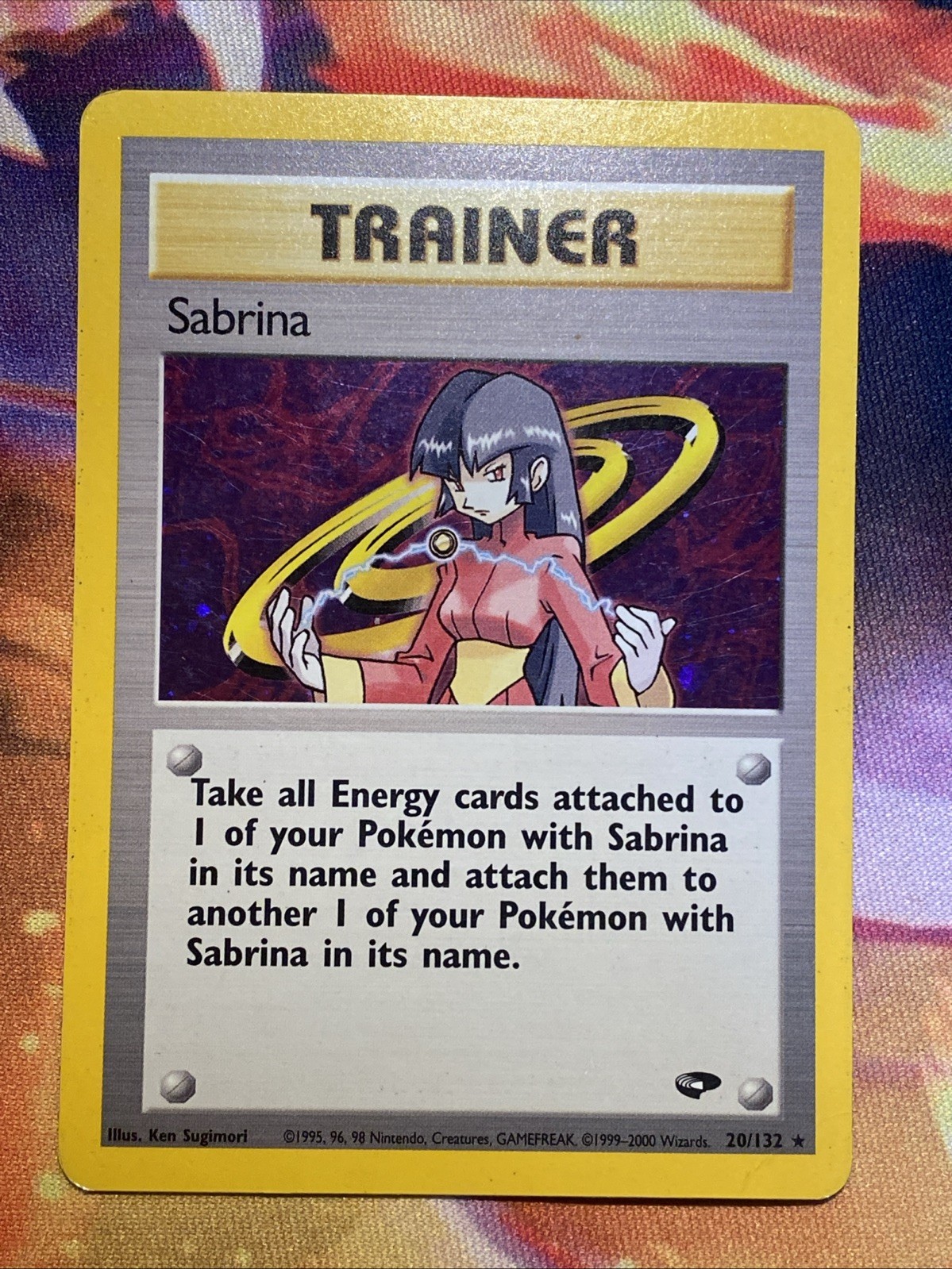 Pokémon TCG – Sabrina 20/132 Holo Rare Unlimited – Gym Heroes – Vintage WOTC