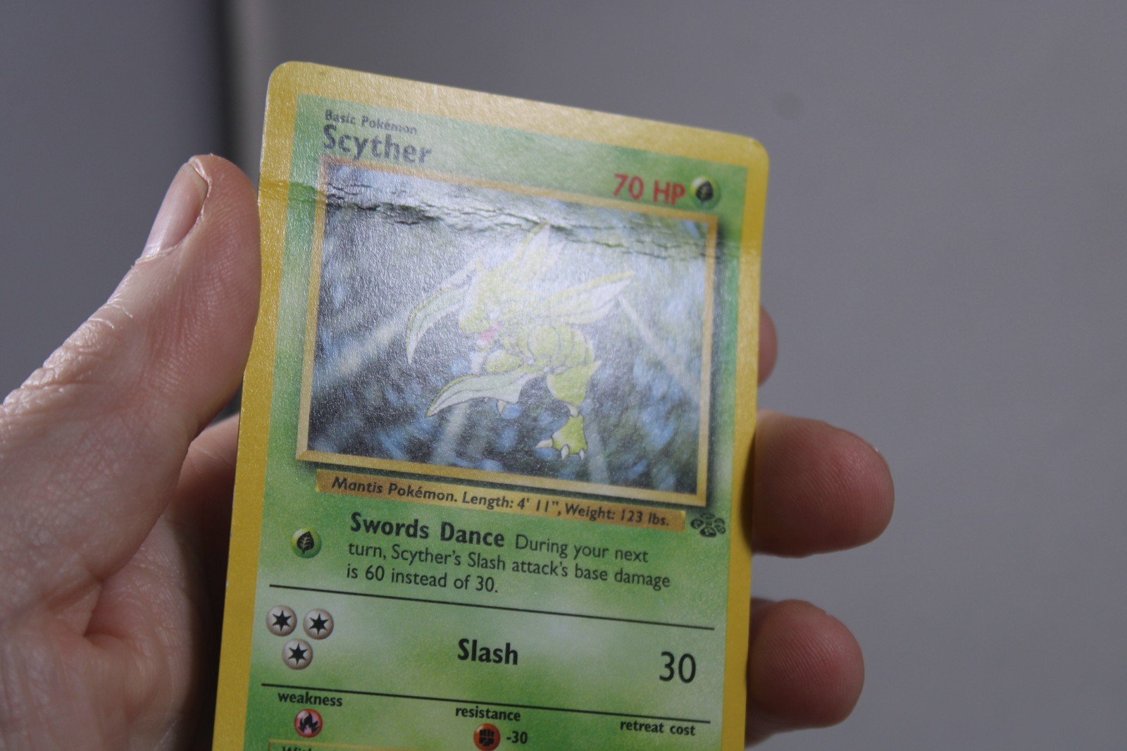 Scyther Rare Pokémon Card 10/64 Jungle 1999 WOTC TCG Regular – POOR Condition