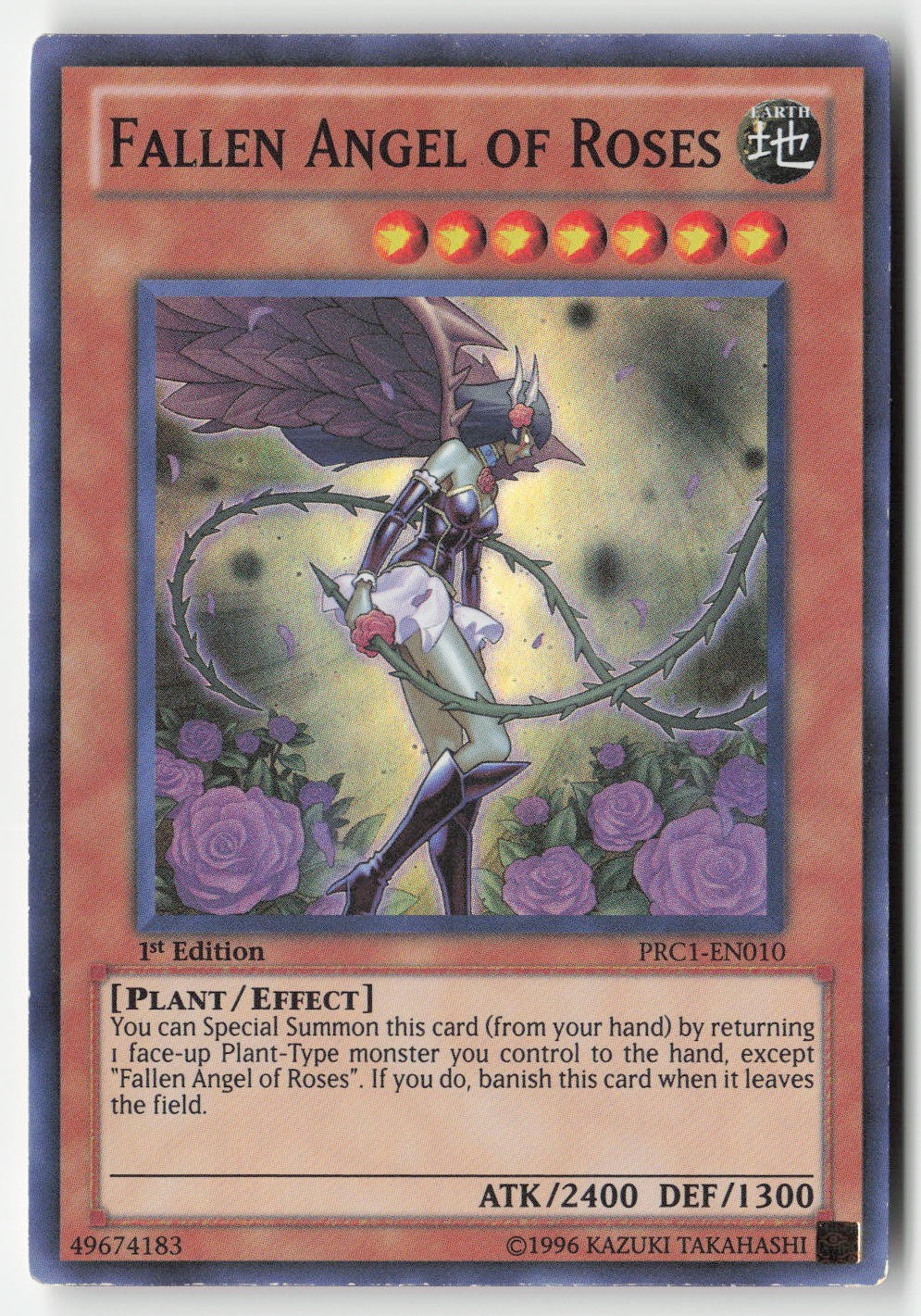 Yugioh – Fallen Angel of Roses PRC1-EN010 1st Edition – Super Rare