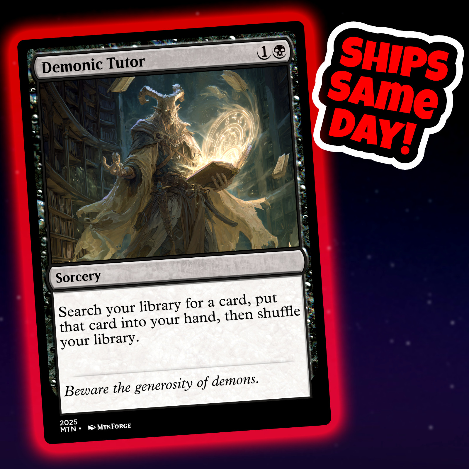 Demonic Tutor – Custom Art Magic: The Gathering Playtest Card – Commander EDH